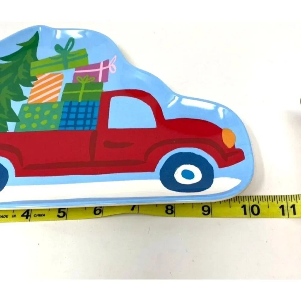 Target Figural Plate Red Truck Christmas Tree Presents Melamine Kids Holiday